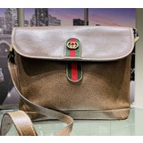 Handbag Gucci Shoulder Bag Dark Brown Leather 121090271