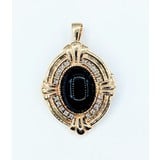  Pendant .20ctw Round Diamonds 18x12mm Onyx 14ky 40x32mm 221090088