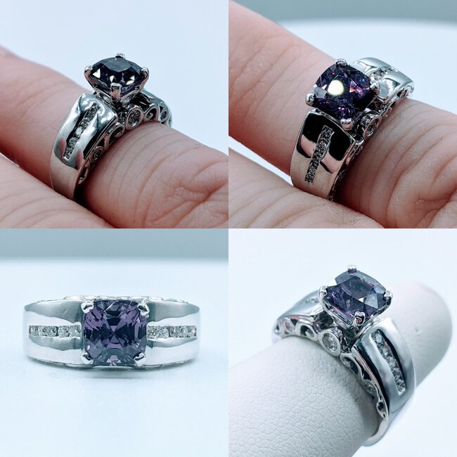 Ring .20ctw Diamond  1.64 Spinel 14kw Sz6 121040099