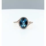 Ring .17ctw Diamonds 2.95ct London Blue Topaz 14kr Sz7 121100151