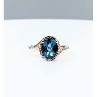 Ring .17ctw Diamonds 2.95ct London Blue Topaz 14kr Sz7 121100151