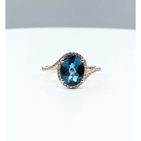 Ring .17ctw Diamonds 2.95ct London Blue Topaz 14kr Sz7 121100151