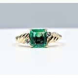  Ring .06ctw Round Diamonds .80ct Emerald 18ky Sz6 221110091