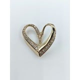  Pendant/Slide Heart 1.00ctw Round Diamonds 14ky 28x27mm 221120054