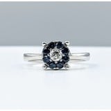  Ring .20ct Diamond .25ctw Sapphire 18kw Sz6.5 122010008