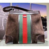  Handbag Gucci Hand Bag Green/Red Suede Leather 1909969 122010090
