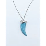  Necklace Italian Horn .20ctw Diamonds .18ct Mother of Pearl 10ct Turquoise 14kw 16-18" 122030012