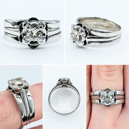Ring .33ct Old European Diamond 14kw Sz6 222030006