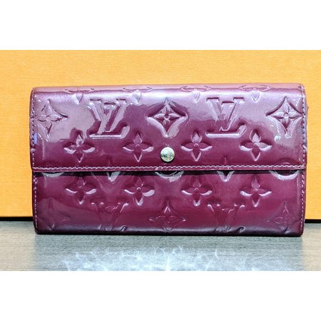 Handbag Louis Vuitton Sarah Portefeuille Long Wallet Patent Leather Pink 122040139