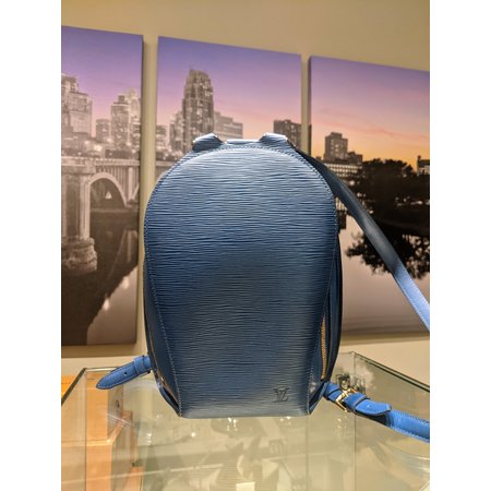 Handbag Louis Vuitton Mabillon Backpack Epi Blue M52235 122040136