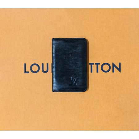 Handbag Louis Vuitton Card Holder Black Epi 122050017