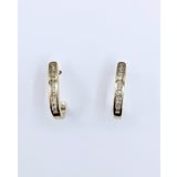  Earrings "J" Hoops .25ctw Round Diamonds 14ky 2.5x17.5mm 222050008