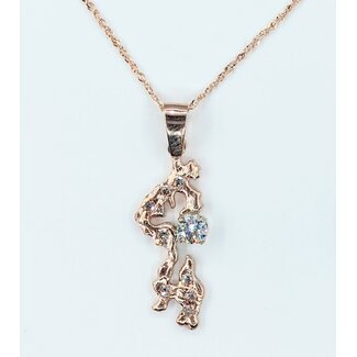 Pendant Nugget .25ct Round Diamond .07ctw Diamonds 14kr 18" 222050004