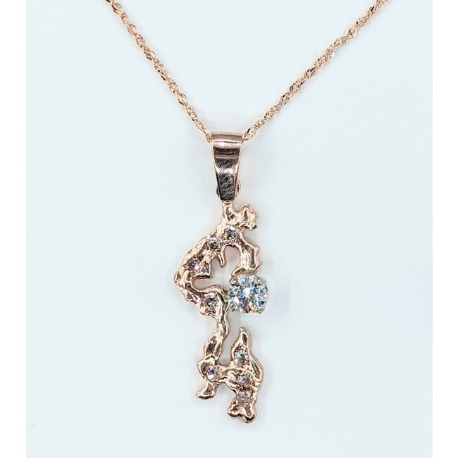 Pendant Nugget .25ct Round Diamond .07ctw Diamonds 14kr 18" 222050004