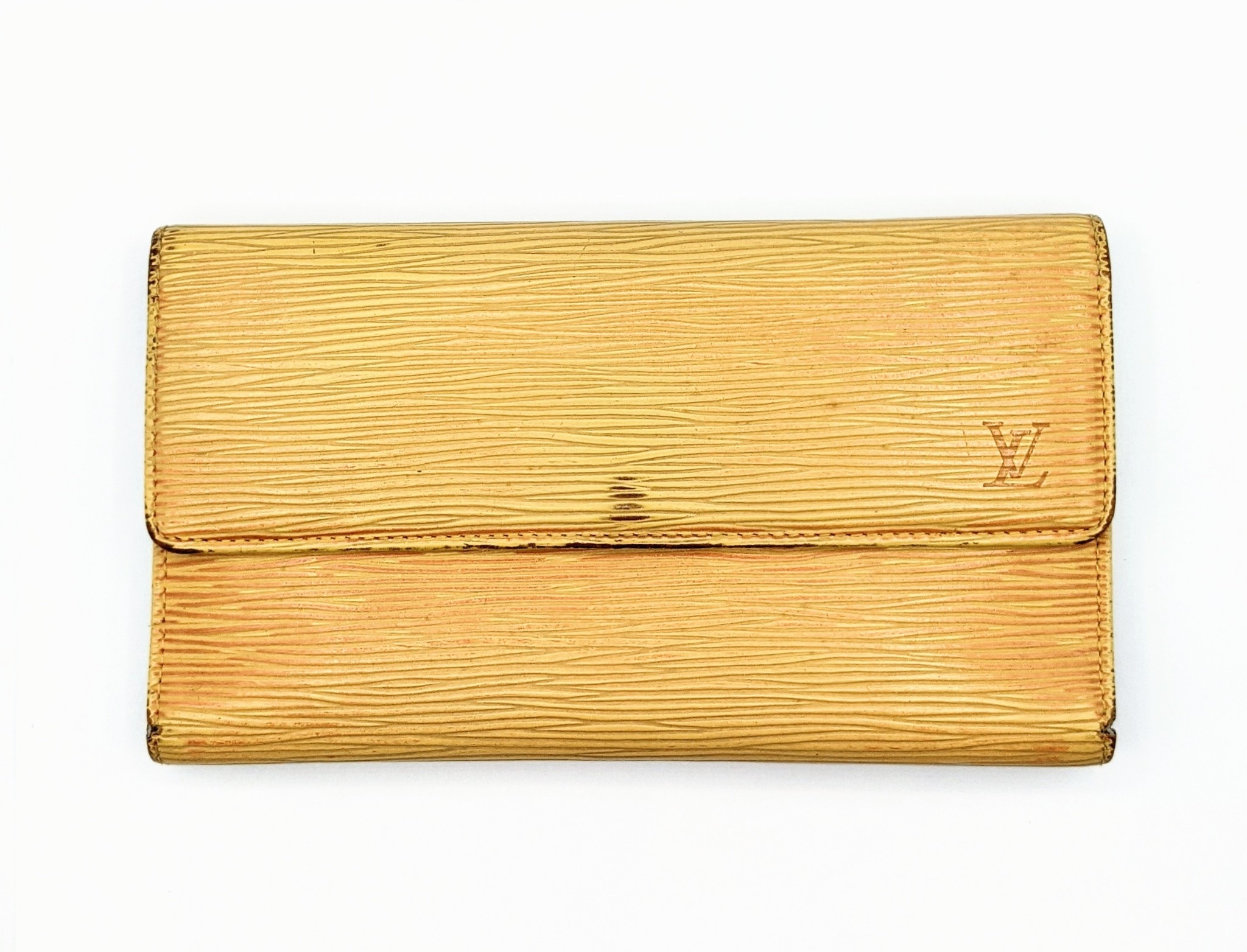 Handbag Louis Vuitton Long Wallet Epi Leather Yellow Snap