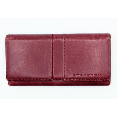 Handbag Burberry Red Calfskin Long Wallet 122050055