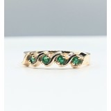  Ring .12ctw Emeralds 14ky Sz6.5 122050103