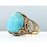  Ring 18.5mm Cabochon Turquoise 14ky Sz8 222060011