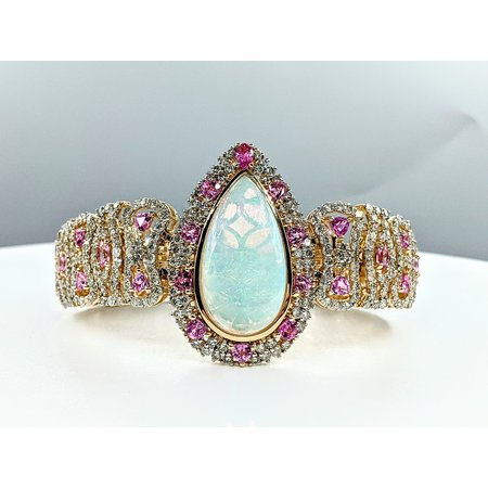 Bracelet 14.03ctw Round Diamonds 16.91/7.94ctw Opal/Sapphires 14ky 7.25" 222060075
