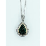  Necklace .57ctw Round Diamonds 3.62ct Emerald 18kw 18" 222060043