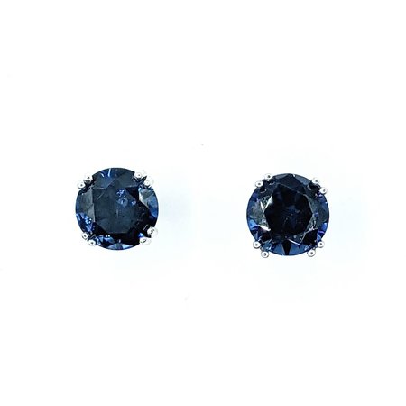 Earrings 4ctw Created Sapphire 14kw 9x9mm 122060010