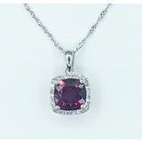  Pendant .07ctw Diamonds 1.75ct Garnet 14kw 16-18" 122060053