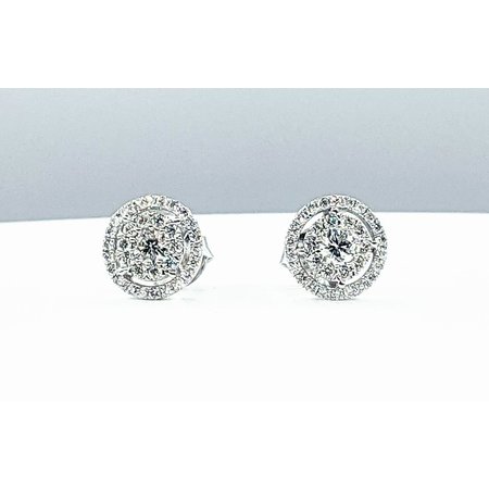 Earrings Cluster .78ctw Diamonds 14kw 9.5mm 122060112