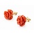 Earrings 12x12mm Red Coral 14ky 12mm 122060069