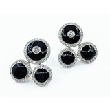  Earrings Black Enamel .92ctw Diamonds 14kw 10.5x8.5mm 122060137