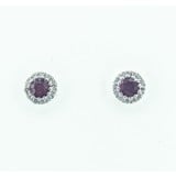  Earrings .16ctw Diamonds .49ct Rubies 14kw 6mm 122060067