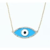  Necklace Enamel Evil Eye .20ctw Diamonds 14ky 16-18" 122060201