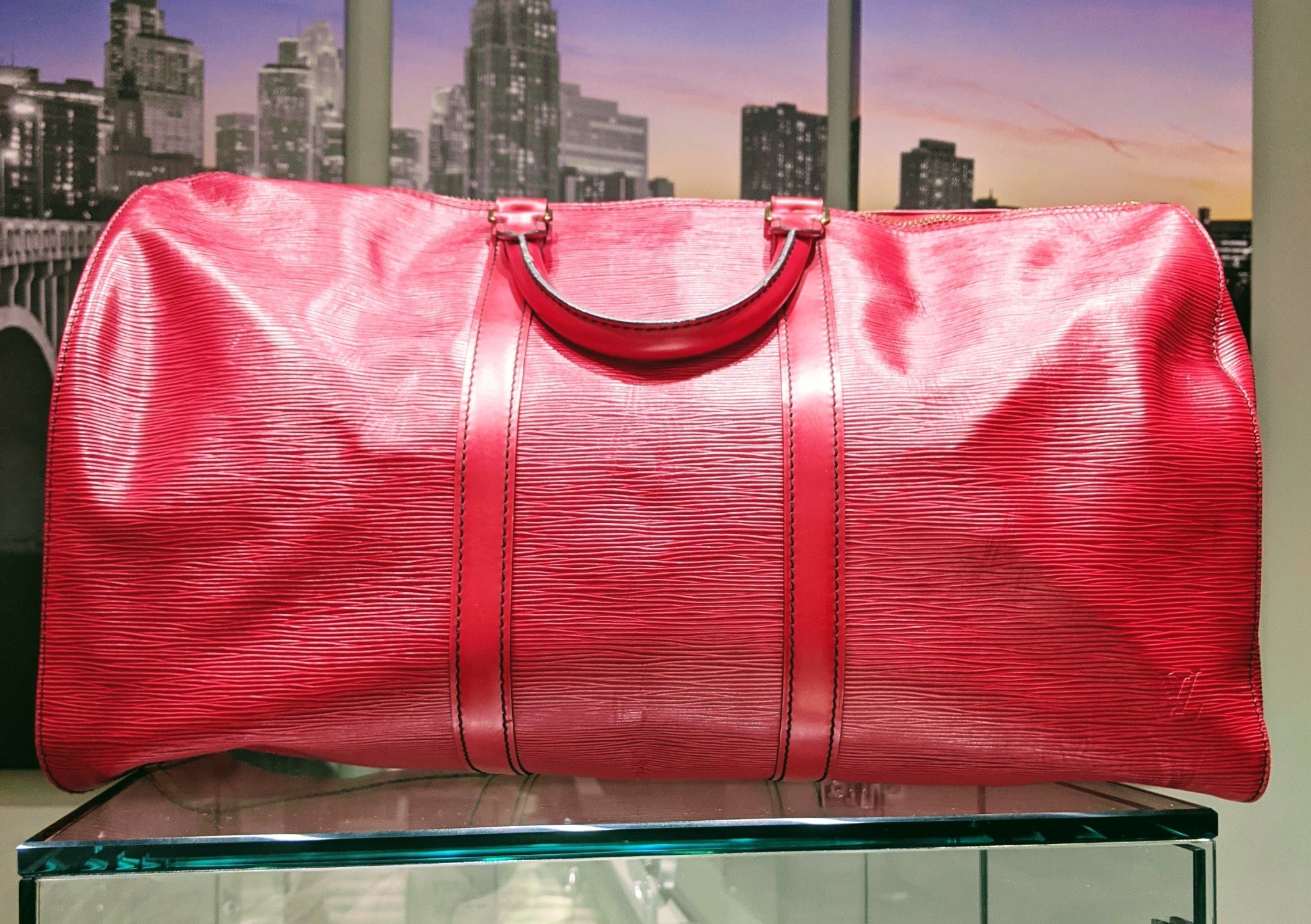 louis vuitton keepall red