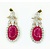 Earrings 1.24ctw Round Diamonds 14x8mm Rubies 14ktt 32x13.5mm 222070015