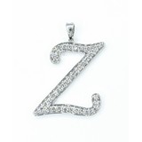  Pendant "Z" Diamonds .51ctw 14kw 1.1"x.75"  122060240