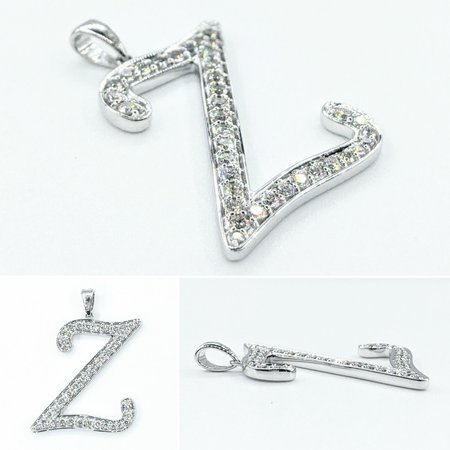 Pendant "Z" Diamonds .51ctw 14kw 1.1"x.75"  122060240