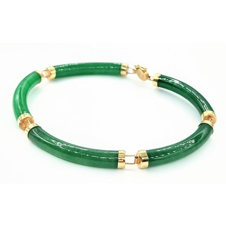 Bracelet (5)26x4.7mm Jade 14ky 7" 222070085