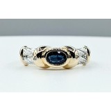  Ring .02ctw Diamonds .75ct Midnight Sapphire 14ktt Sz7 122070087