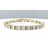  Bracelet 4.00ctw Round & Baguette Diamonds 14ky 7" 122070081