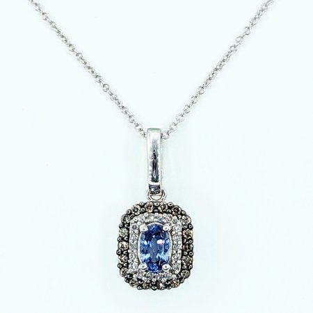 Pendant .14ctw Diamonds .70ct Sapphire 14kw 18" 122080141