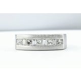  Ring .65ctw Channel Princess & Baguette Diamonds 14kw Sz9 122080290