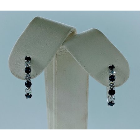 Earrings Hoop .51ctw Diamonds 1.00ctw Sapphire 14kw .6" 122080074