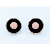  Earrings Coral and Onyx 14ky 18.8mm 222090011