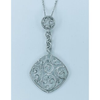 Pendant .07ctw Round Diamonds 14kw 18" 222090023