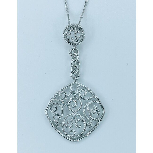 Pendant .07ctw Round Diamonds 14kw 18" 222090023