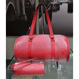  Handbag Louis Vuitton Soufflot Red Epi W/pouch 122100073