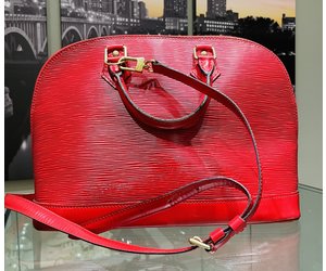 Alma Red Leather Purse + Strap