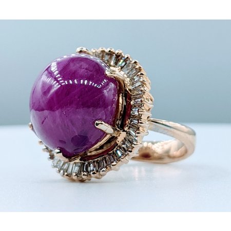 Ring .40ctw Baguettes Diamonds 21.0ct Ruby 18ky Sz5 222100045