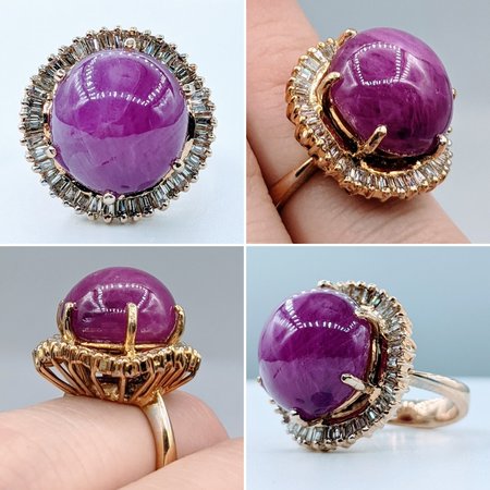 Ring .40ctw Baguettes Diamonds 21.0ct Ruby 18ky Sz5 222100045