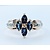 Ring .03ctw Round Diamonds Iolites 3x5mm 14ky Sz8 222100029