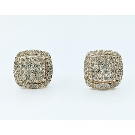 Earrings .65ctw Cluster Diamonds 10ky 11x11mm 122110014